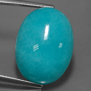 Amazonita verde-azul natural de 15,91 ct, corte óvalo, opaco