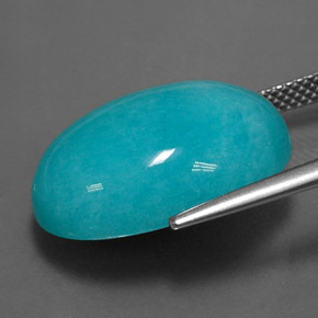 Amazonita verde-azul natural de 15,91 ct, corte óvalo, opaco