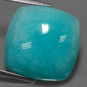Amazonita Verde-azul natural de 21.01 ct, Corte Cojín, Opaco