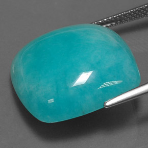 Amazonita Verde-azul natural de 21.01 ct, Corte Cojín, Opaco