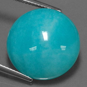 Amazonita verde-azul natural de 16,69 ct, corte redondo, opaco