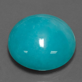 Amazonita verde-azul natural de 16,69 ct, corte redondo, opaco