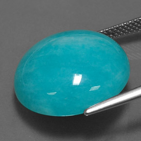 Amazonita verde-azul natural de 16,69 ct, corte redondo, opaco