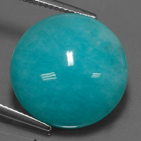 Amazonita verde-azul natural de 16,27 ct, corte redondo, opaco