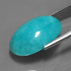Amazonita verde natural de 11,08 ct, corte óvalo, opaco