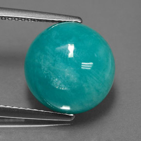 Amazonita Azul verdoso natural de 7.29 ct, Corte Redondo, Opaco