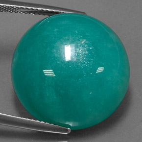 Amazonita verde natural de 31,50 ct, corte redondo, opaco
