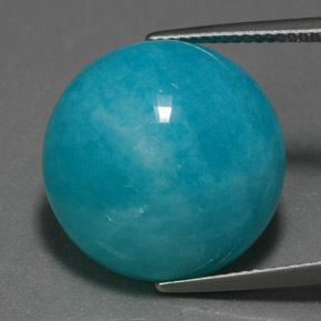 Amazonita verde-azul natural de 16,69 ct, corte redondo, opaco