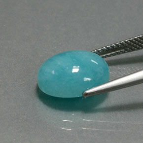 Amazonita Verde-azul natural de 4.65 ct, Corte Óvalo, Opaco