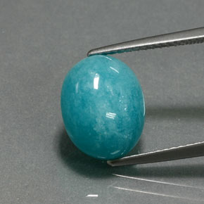 Amazonita verde natural de 4,51 ct, corte óvalo, opaco