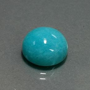 Amazonita azul verdoso natural de 6,54 ct, corte redondo, opaco