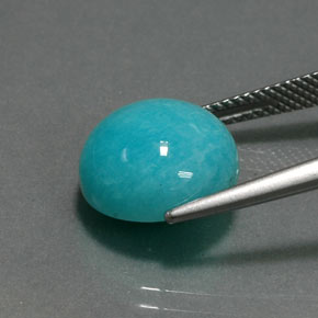 Amazonita azul verdoso natural de 6,54 ct, corte redondo, opaco