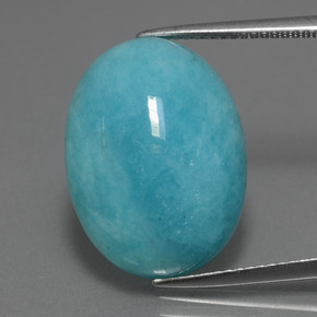 Amazonita azul verdoso natural de 14,71 ct, corte óvalo, opaco
