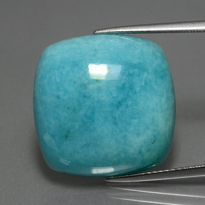 Amazonita Verde-azul natural de 21.60 ct, Corte Cojín, Opaco