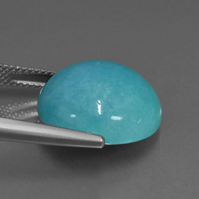 Amazonita azul verdoso natural de 13,17 ct, corte redondo, opaco