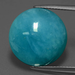 Amazonita azul verdoso natural de 10,82 ct, corte redondo, opaco