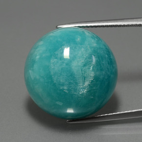 Amazonita Verde-azul natural de 33.83 ct, Corte Redondo, Opaco