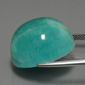 Amazonita azul verdoso natural de 33,56 ct, corte redondo, opaco
