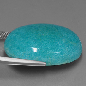 Amazonita Azul verdoso natural de 78.55 ct, Corte Óvalo, Opaco