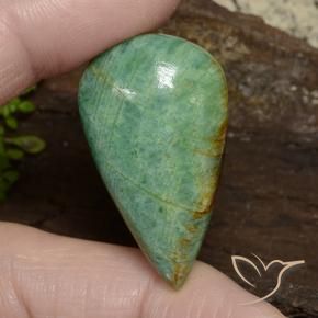 Amazonita Verde musgo claro natural de 36.56 ct, En forma de pera, Opaco