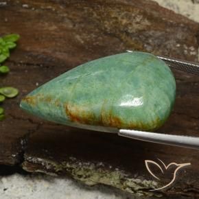 Amazonita Verde musgo claro natural de 36.56 ct, En forma de pera, Opaco
