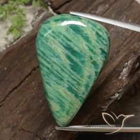 Amazonita Verde medio natural de 41.05 ct, En forma de pera, Opaco