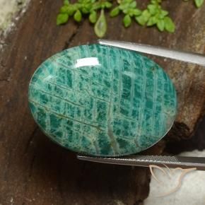 Amazonita Verde medio natural de 39.85 ct, Ovalada, Opaco