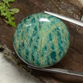 Amazonita verde natural de 53,05 ct, corte redondo, opaco