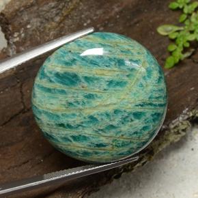 Amazonita verde natural de 53,05 ct, corte redondo, opaco
