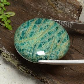 Amazonita verde natural de 53,05 ct, corte redondo, opaco