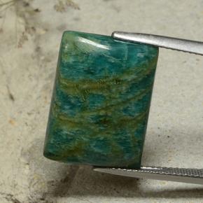 Amazonita Verde-azul natural de 13.49 ct, Corte Baguette, Opaco