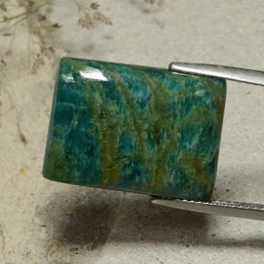 Amazonita Verde-azul natural de 13.49 ct, Corte Baguette, Opaco