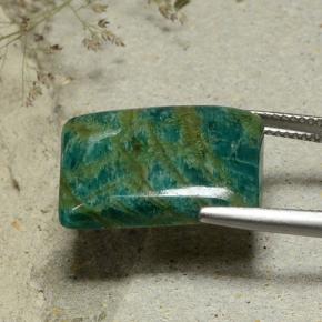 Amazonita Verde-azul natural de 13.49 ct, Corte Baguette, Opaco