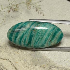 Amazonita Verde azulado natural de 33.11 ct, Corte Óvalo, Opaco