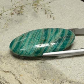 Amazonita Verde azulado natural de 33.11 ct, Corte Óvalo, Opaco