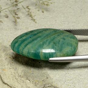 Amazonita verde oscuro natural de 23,92 ct, en forma de pera, opaco