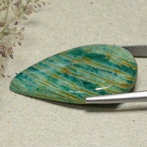 Amazonita Verde-azul natural de 34.74 ct, En forma de pera, Opaco