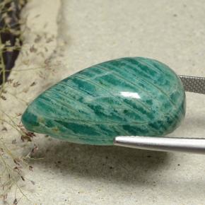 Amazonita Verde-azul natural de 34.45 ct, En forma de pera, Opaco