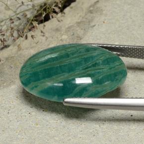 Amazonita Verde-azul natural de 14.49 ct, Corte Óvalo, Opaco