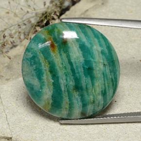 Amazonita verde natural de 26,47 ct, corte redondo, opaco
