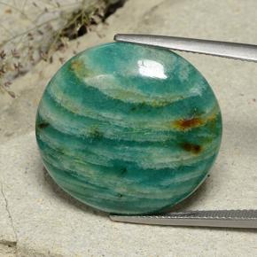 Amazonita verde natural de 26,47 ct, corte redondo, opaco