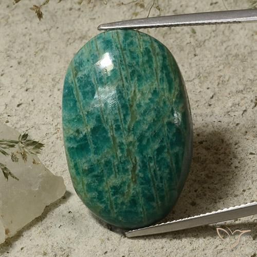 36.09ct Natural Verde-azul Amazonita, Ovalada, Opaco