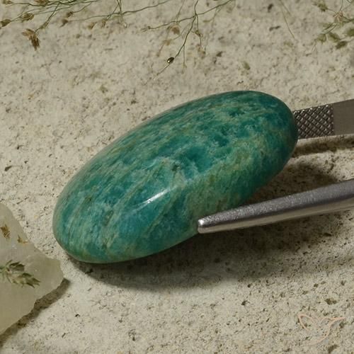 Amazonita Verde-azul natural de 36.09 ct, Ovalada, Opaco