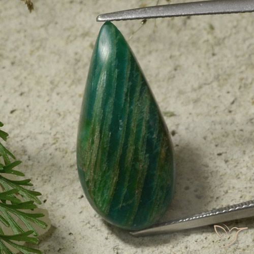 Amazonita Verde frío natural de 17.59 ct, En forma de pera, Opaco