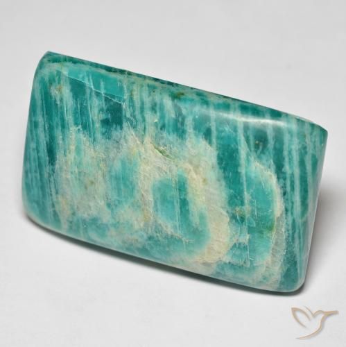 Amazonita verde natural de 40,94 ct, baguette, opaco