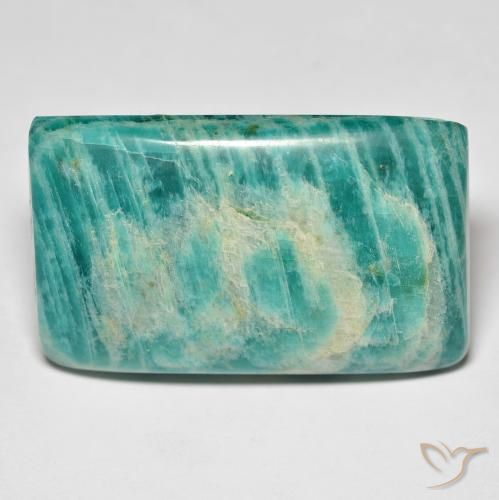 Amazonita verde natural de 40,94 ct, baguette, opaco