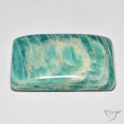 Amazonita verde natural de 40,94 ct, baguette, opaco
