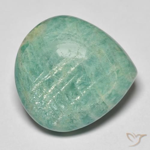 Amazonita Verde azulado natural de 16.97 ct, En forma de pera, Opaco