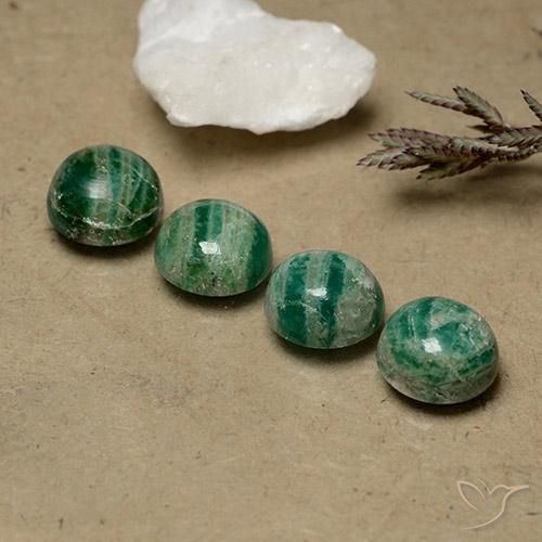 Gemas de Amazonita Verde frío natural de 8.64 ct, Redondo, Opaco