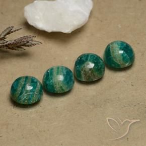 Gemas de Amazonita Verde medio natural de 8.97 ct, Redondo, Opaco
